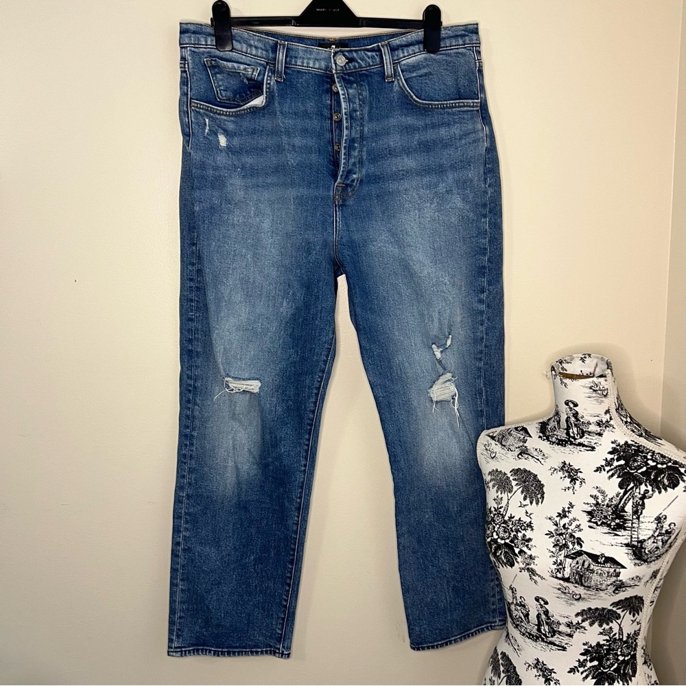 7 For All Mankind 7FAM Easy Straight with Destroy Size 33